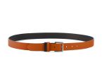 Ceinture cuir reverso noir / orange - 11100