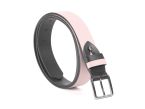 Ceinture cuir reverso noir / rose - 11100