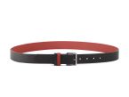 Ceinture cuir reverso noir / rouge - 11100