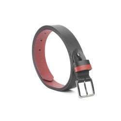 Ceinture cuir reverso noir / rouge - 11100