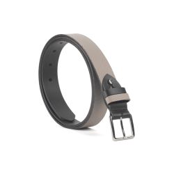 Ceinture cuir reverso noir / tourbe - 11100