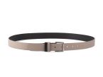 Ceinture cuir reverso noir / tourbe - 11100