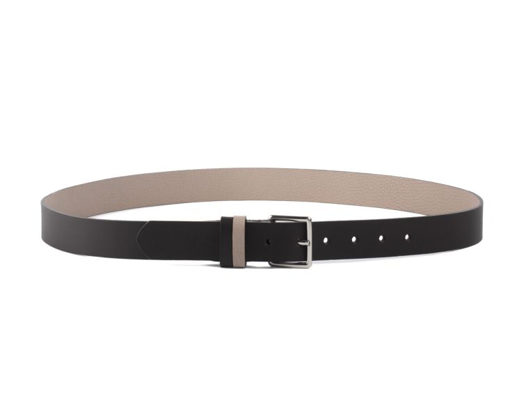 Ceinture cuir reverso noir / tourbe - 11100