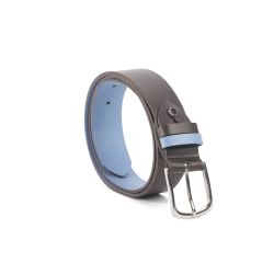 Ceinture cuir reverso marron foncé / ciel - 11101