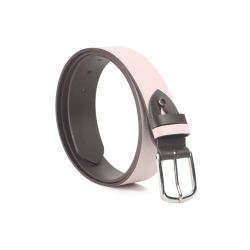 Ceinture cuir reverso marron foncé / rose - 11101