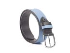 Ceinture cuir reverso noir / ciel - 11101