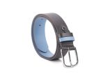 Ceinture cuir reverso noir / ciel - 11101