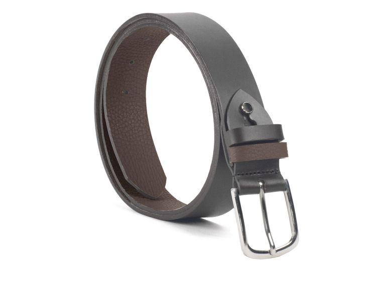 Ceinture cuir reverso noir / marron - 11101