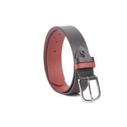 Ceinture cuir reverso noir / rouge - 11101