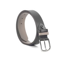 Ceinture cuir reverso noir / tourbe - 11101