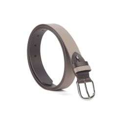 Ceinture cuir reverso marron foncé / tourbe - 11106