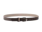 Ceinture cuir reverso marron foncé / tourbe - 11106