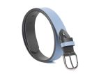 Ceinture cuir reverso noir / ciel - 11106