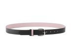 Ceinture cuir reverso noir / rose - 11106