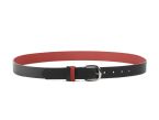 Ceinture cuir reverso noir / rouge - 11106