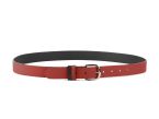 Ceinture cuir reverso noir / rouge - 11106
