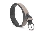 Ceinture cuir reverso noir / tourbe - 11106