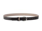Ceinture cuir reverso noir / tourbe - 11106