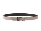 Ceinture cuir reverso noir / tourbe - 11106