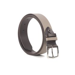 Ceinture cuir reverso marron foncé / tourbe - 11107