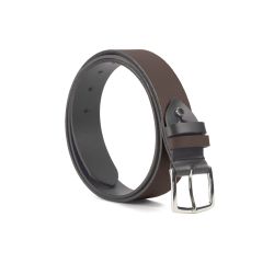 Ceinture cuir reverso noir / marron - 11107