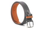 Ceinture cuir reverso noir / orange - 11107