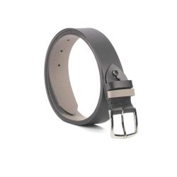 Ceinture cuir reverso noir / tourbe - 11107