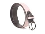 Ceinture cuir reverso marron foncé / rose - 11108
