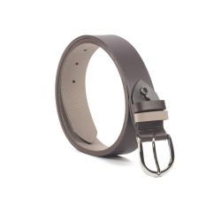 Ceinture cuir reverso marron foncé / tourbe - 11108