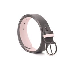 Ceinture cuir reverso noir / rose - 11108