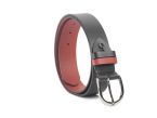 Ceinture cuir reverso noir / rose - 11108