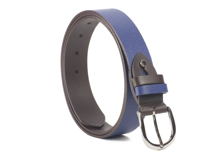 Ceinture cuir reverso noir / lapiz - 11108