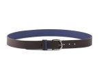 Ceinture cuir reverso marron foncé / lapiz - 11108