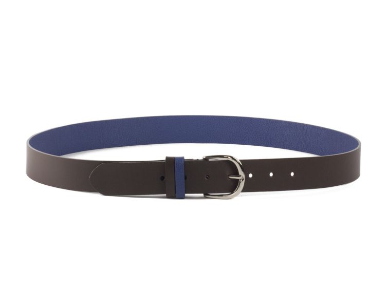 Ceinture cuir reverso marron foncé / lapiz - 11108