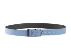 Ceinture cuir reverso noir / ciel - 11108