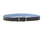 Ceinture cuir reverso noir / ciel - 11108
