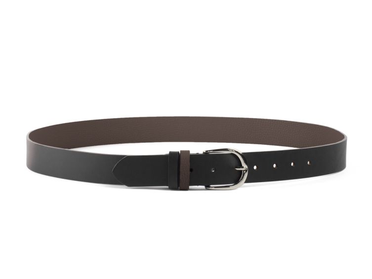 Ceinture cuir reverso noir / marron - 11108