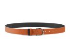 Ceinture cuir reverso noir / orange - 11108