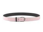 Ceinture cuir reverso noir / rose - 11108