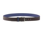 Ceinture cuir reverso marron foncé / lapiz - 11107