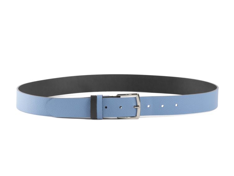 Ceinture cuir reverso noir / ciel - 11107