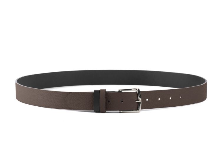 Ceinture cuir reverso noir / marron - 11107