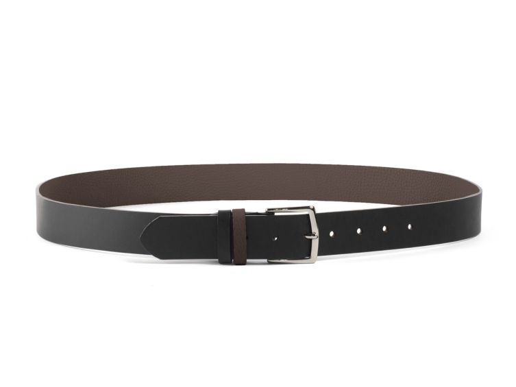 Ceinture cuir reverso noir / marron - 11107