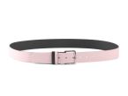 Ceinture cuir reverso noir / rose - 11107
