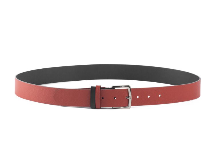Ceinture cuir reverso noir / rouge - 11107