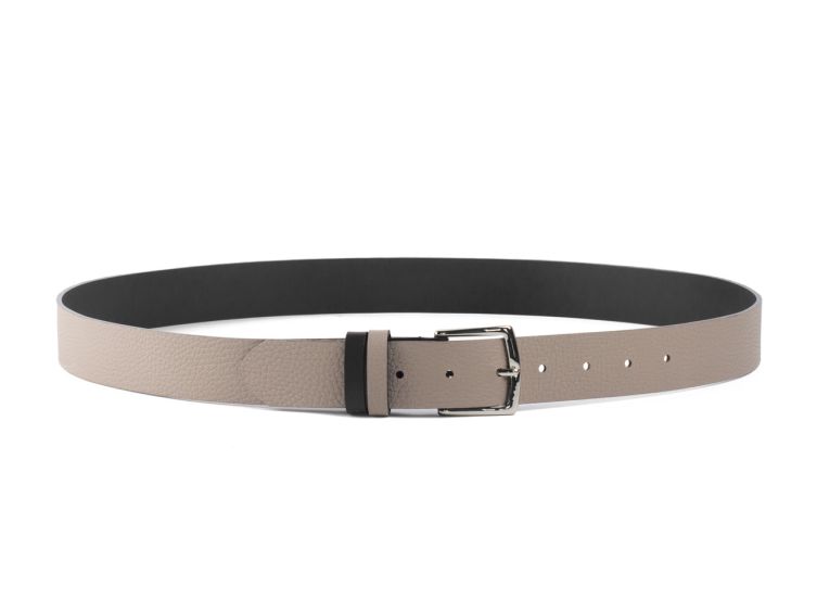 Ceinture cuir reverso noir / tourbe - 11107
