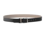 Ceinture cuir reverso noir / tourbe - 11107