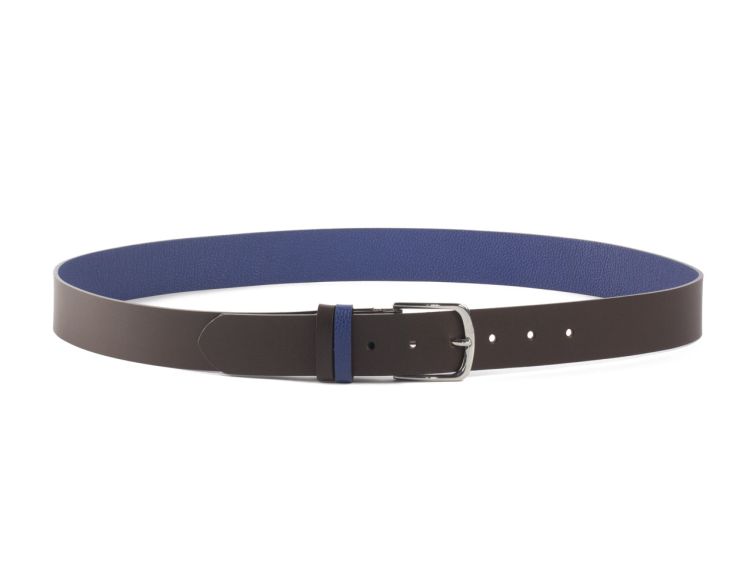 Ceinture cuir reverso marron foncé / lapiz - 11101
