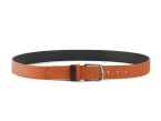 Ceinture cuir reverso noir / orange - 11101