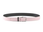 Ceinture cuir reverso noir / rose - 11101